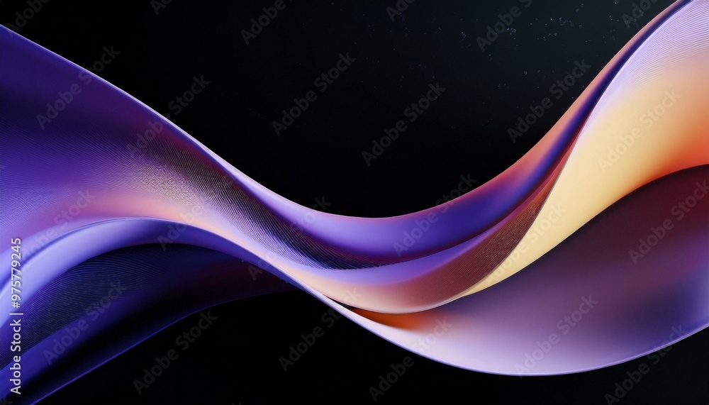 Poster macro of transparent iridescent glass curved stripe with extreme depth of field. a place for text. m
