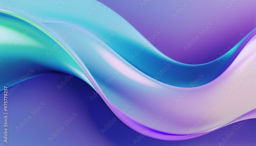 Poster macro of transparent iridescent glass curved stripe with extreme depth of field. a place for text. m
