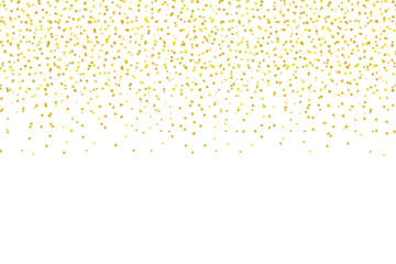 gold glitter dust falling on transparent background PNG. Luxury design element for poster, card, invitation, celebration. Golden particles confetti. Magic powder dust light falling isolated