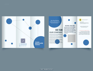 Trifold brochure template. Internet network. Vector illustration