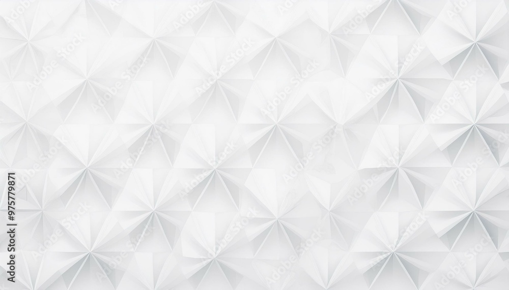 Poster mesh of three-dimensional white triangles geometrical background wallpaper banner flat lay top view 