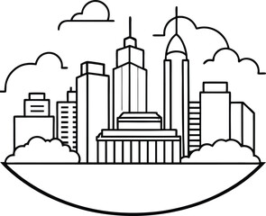 Futuristic City Skyline Art