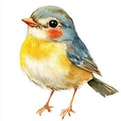 cute Finchling watercolor clipart illustration isolated