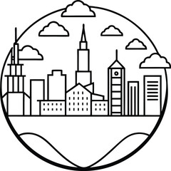 Futuristic City Skyline Art