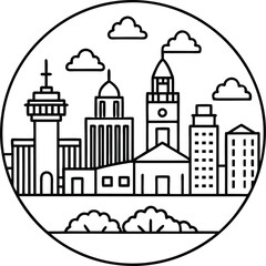 Futuristic City Skyline Art