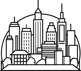 Futuristic City Skyline Art