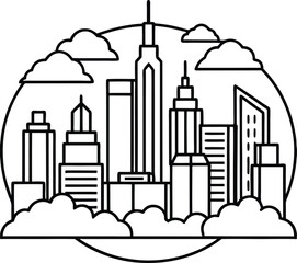 Futuristic City Skyline Art