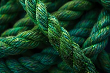 A close up of a green rope