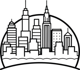 Futuristic City Skyline Art