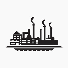Naklejka premium Industrial factory silhouette illustration