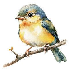 cute Finchling watercolor clipart illustration isolated