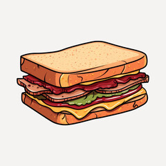 Delicious sandwich with various fillings