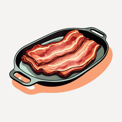 Crispy bacon in skillet
