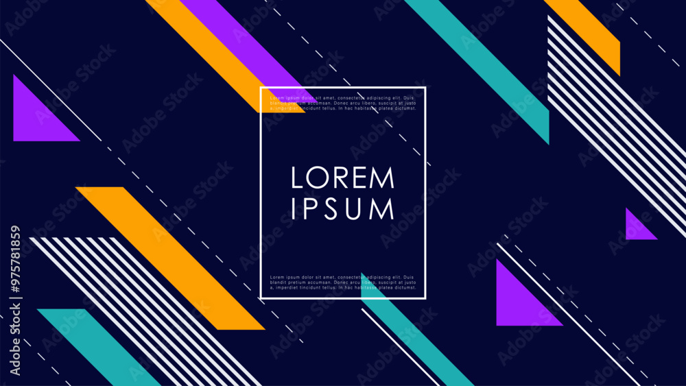 Poster modern abstract geometric bright color and dynamic shape composition. vector design for presentation