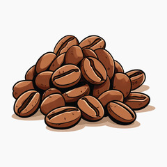 Fresh roasted coffee beans illustration