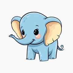 Cute cartoon baby elephant illustration