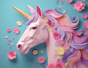 colorful unicorn for valentines day. unicorn on colorful background. 