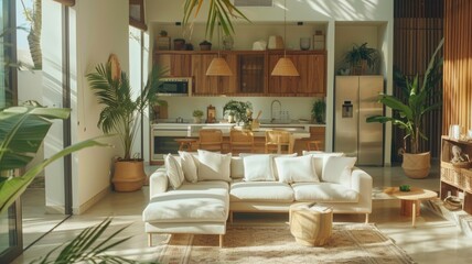 A cozy living room filled with vibrant indoor plants ,Houseplant Appreciation Day