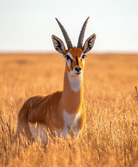 Gazelles are slender, swift antelopes known for their agility and speed. Standing gracefully in the...