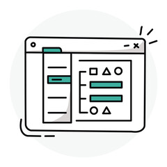 Megamenu Icon Design. Representing Navigation. Design. User Interface. Website. Vector icon.