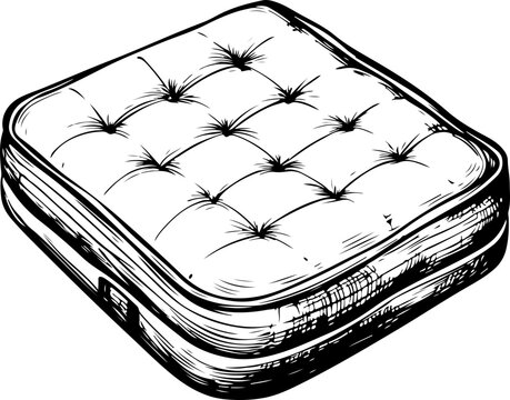 recommend clip art: Vintage Vector Illustration of a Quilted Mattress