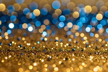 Multicolored particles in the air like sparkles on a dark background with depth of field. beautiful bokeh light effects with colored particles. Abstract modern background for holiday presentations