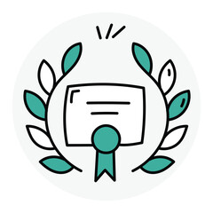 Certificate Icon Design. Representing Authentication. Achievement. Security. Award. Vector icon.