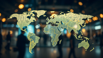 World map concept background. Modern Global map creative concept. AI generated image, ai