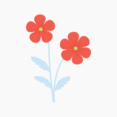 Minimalist red flower illustration