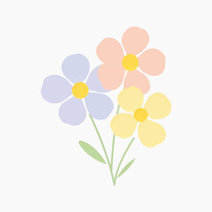 Obraz premium Colorful pastel floral illustration