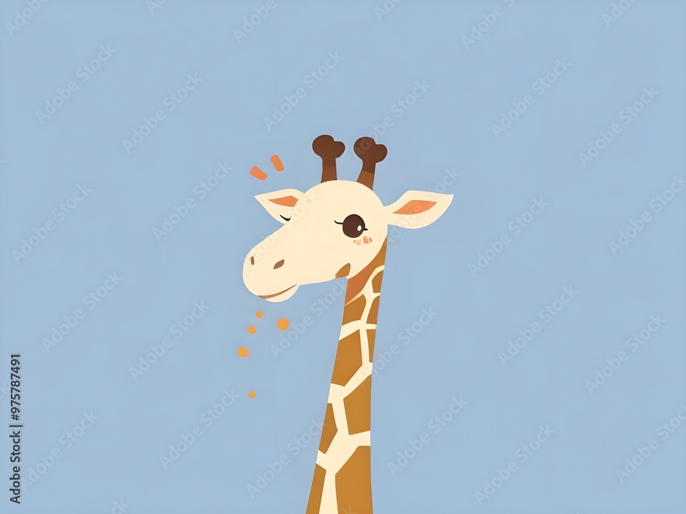 Sticker cute giraffe illustration