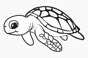 Cute turtle coloring page
