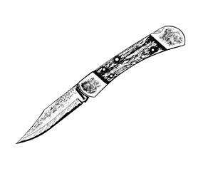 Folding pocket knife. Convenient functional knife when unfolded.
