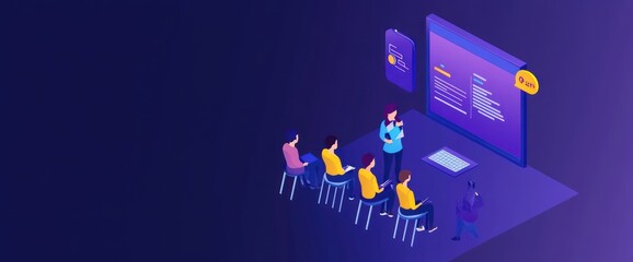 Online Coding Class Illustration