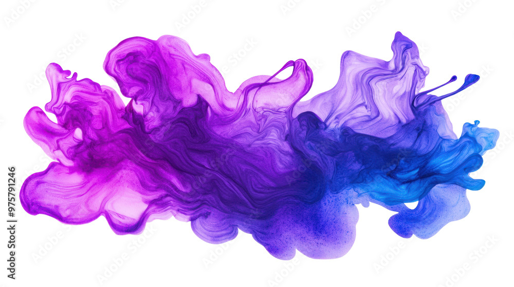 Aufkleber purple and blue ink flow creating a dynamic abstract design with swirling shapes. ideal for artistic