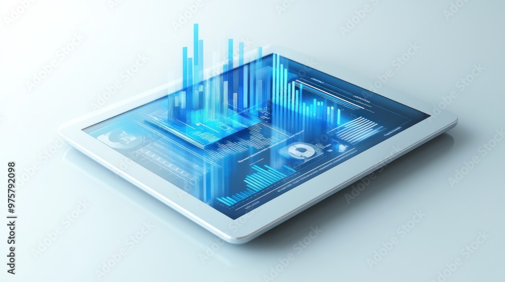 Aufkleber digital data visualization on a tablet