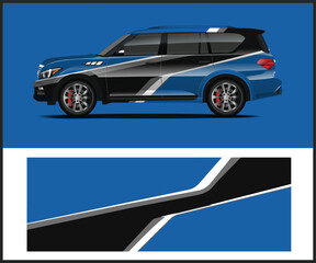 Car wrap decal design vector, custom car wrap design