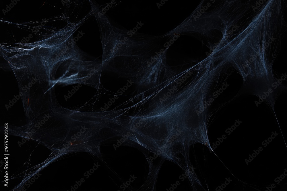Aufkleber a haunting web of delicate strands glistening in the dark, creating an enchanting atmosphere in an a