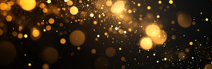 Golden Bokeh Lights Abstract Background