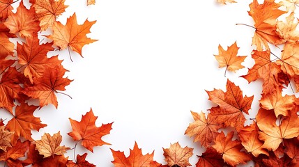 Beautiful Arrangement of Autumn Leaves in Vibrant Orange Shades for Seasonal Decor