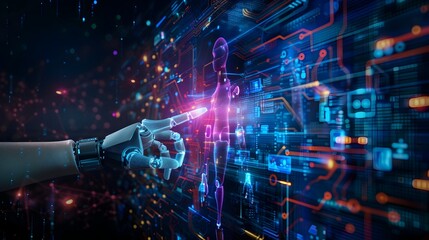 Fototapeta premium Interactive AI Powered Digital Ad Tailoring Viewer Preferences for Enhanced Engagement and Conversion