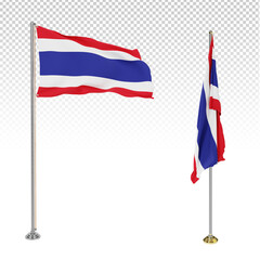 Thailand flag in the blue sky. Thailand 3d flag floating in the wind with a blue sky in the background