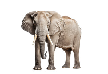 Fototapeta premium Large African Elephant Standing On Transparent Background
