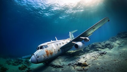 Naklejka premium sunken air craft