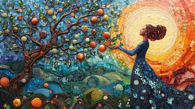 close-up view of fruit bearing in the spiritual context of the parable of the sower, showcasing detailed plants and crops that represent growth, religious wisdom, and the teachings of fait