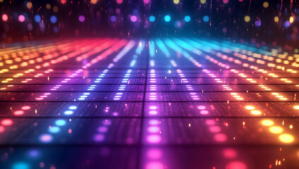 Vibrant, colorful lights create a dynamic atmosphere, perfect for music events, parties, or dance floors with a stunning visual effect.