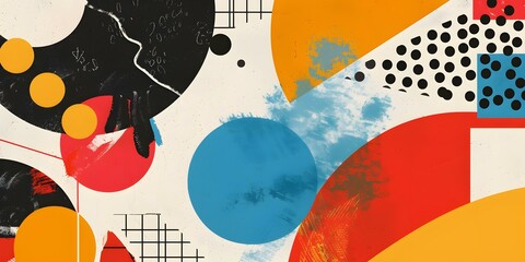 Abstract Geometric Shapes with Colorful Patterns