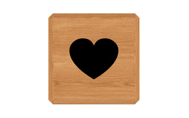 wooden heart isolated on white