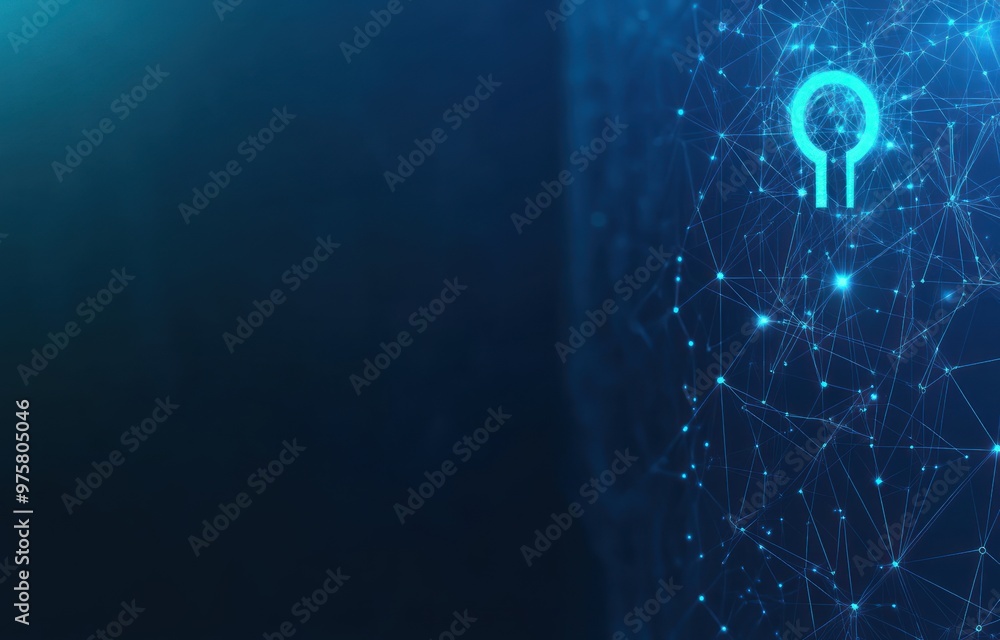 Poster abstract network design with glowing keyhole