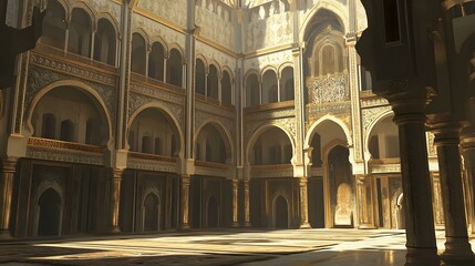 Fototapeta premium Golden Arches Courtyard Interior Design